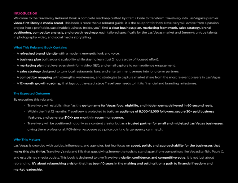 Travelivery - Rebrand Architecture Book Page 2